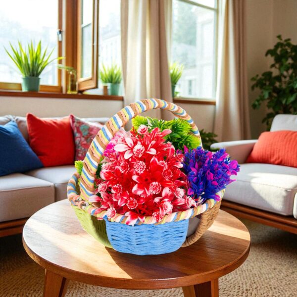 Multicolor Raffia Basket